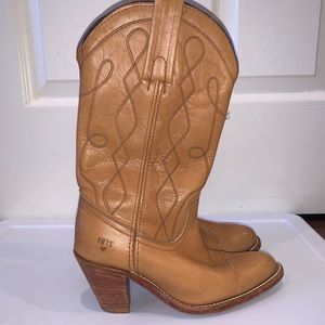 Frye Western Leather Tan Boots
